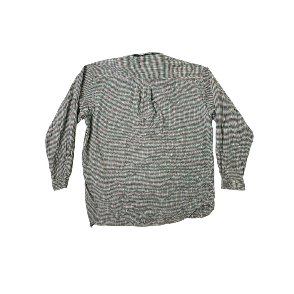 Orvis Men Button Down L/S Shirt Large Green Plaid Gingham Check Cotton VTG - Picture 2 of 9
